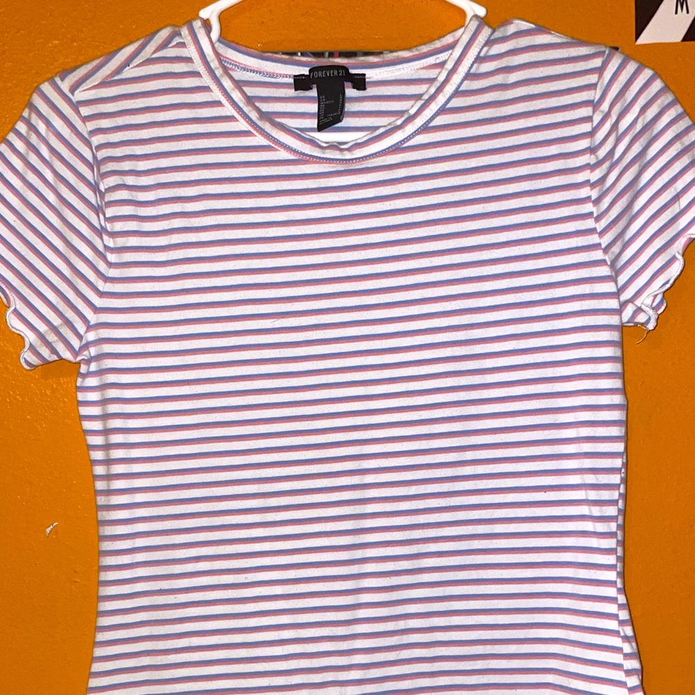 Blue and pink striped body suit from Forever 21